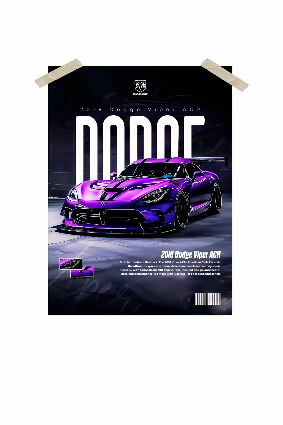 Dodge Viper Cars Wall Poster