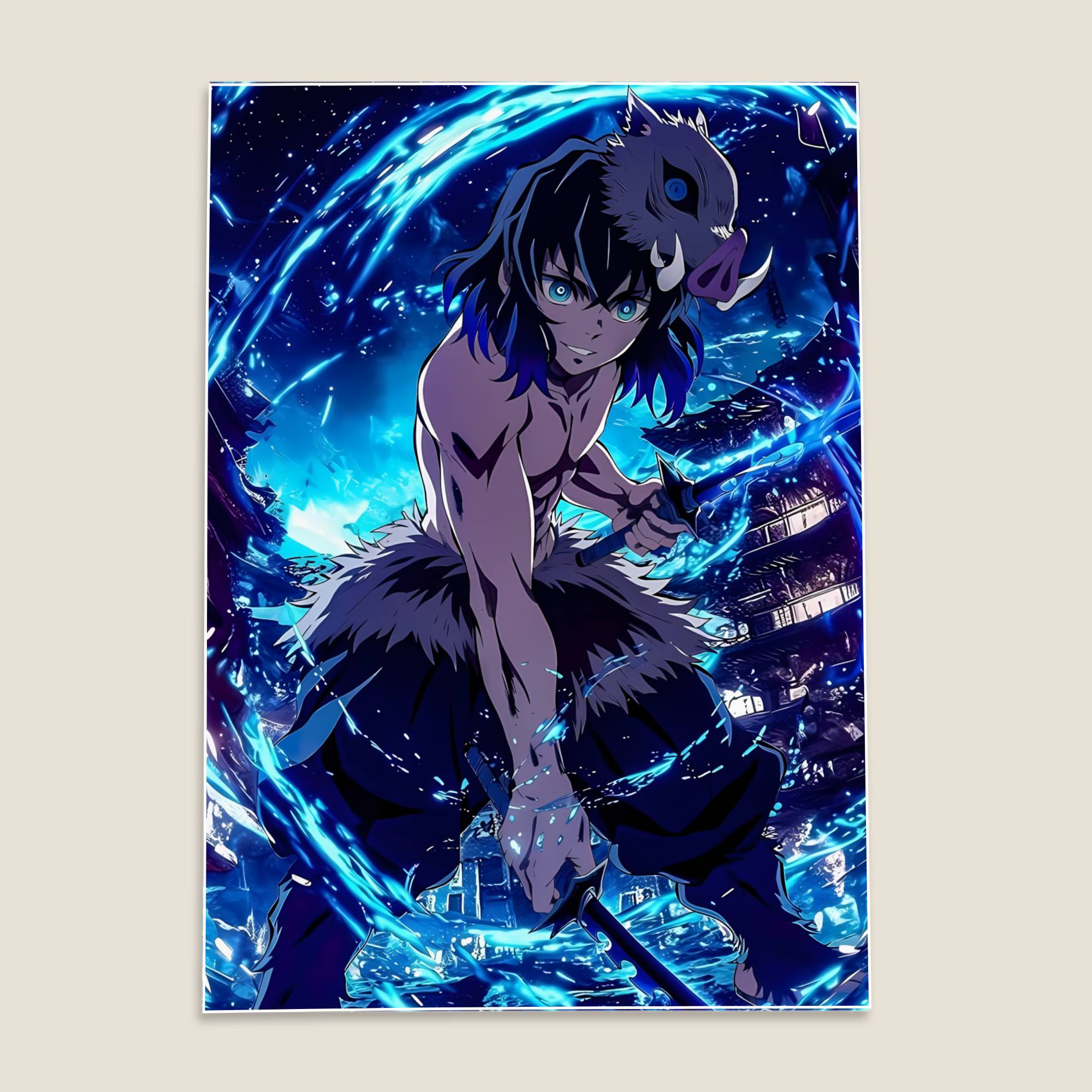 Inosuke Hashibira Demon Slayer Anime Poster