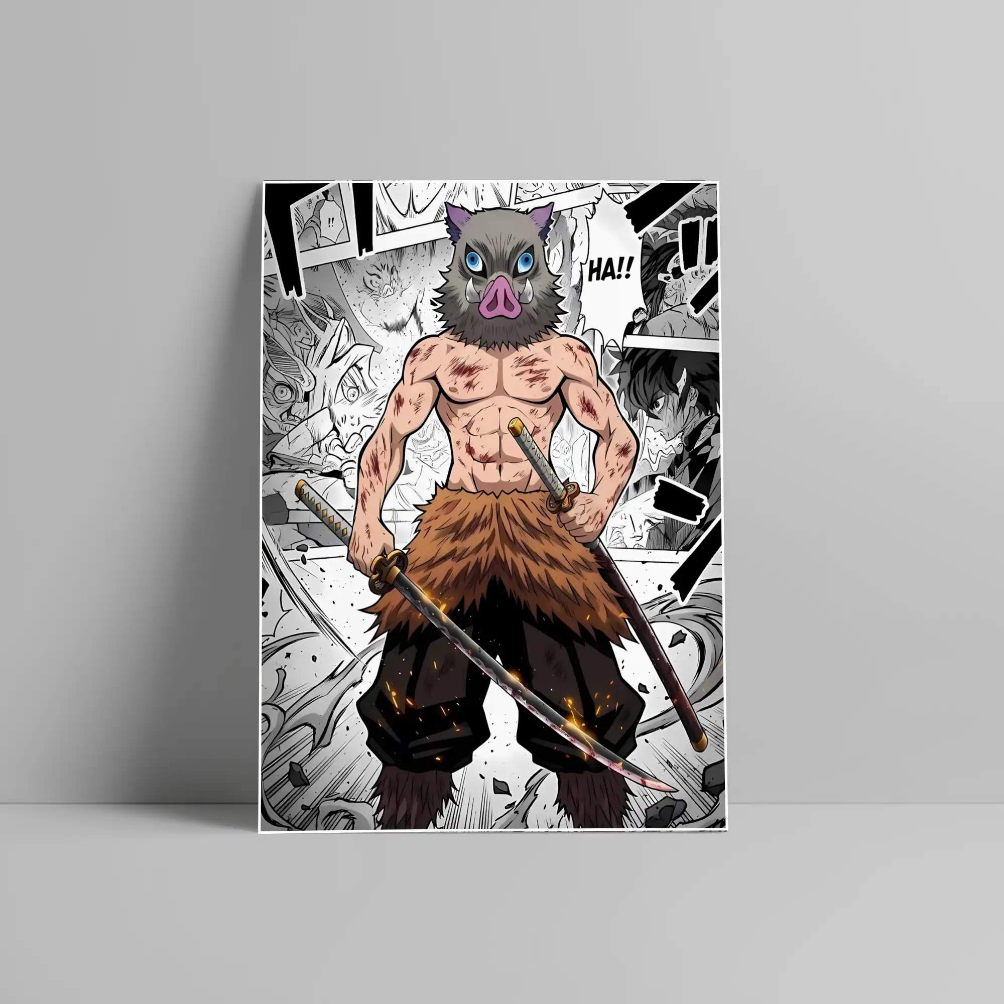 Inosuke Hashibira Demon Slayer Anime Poster