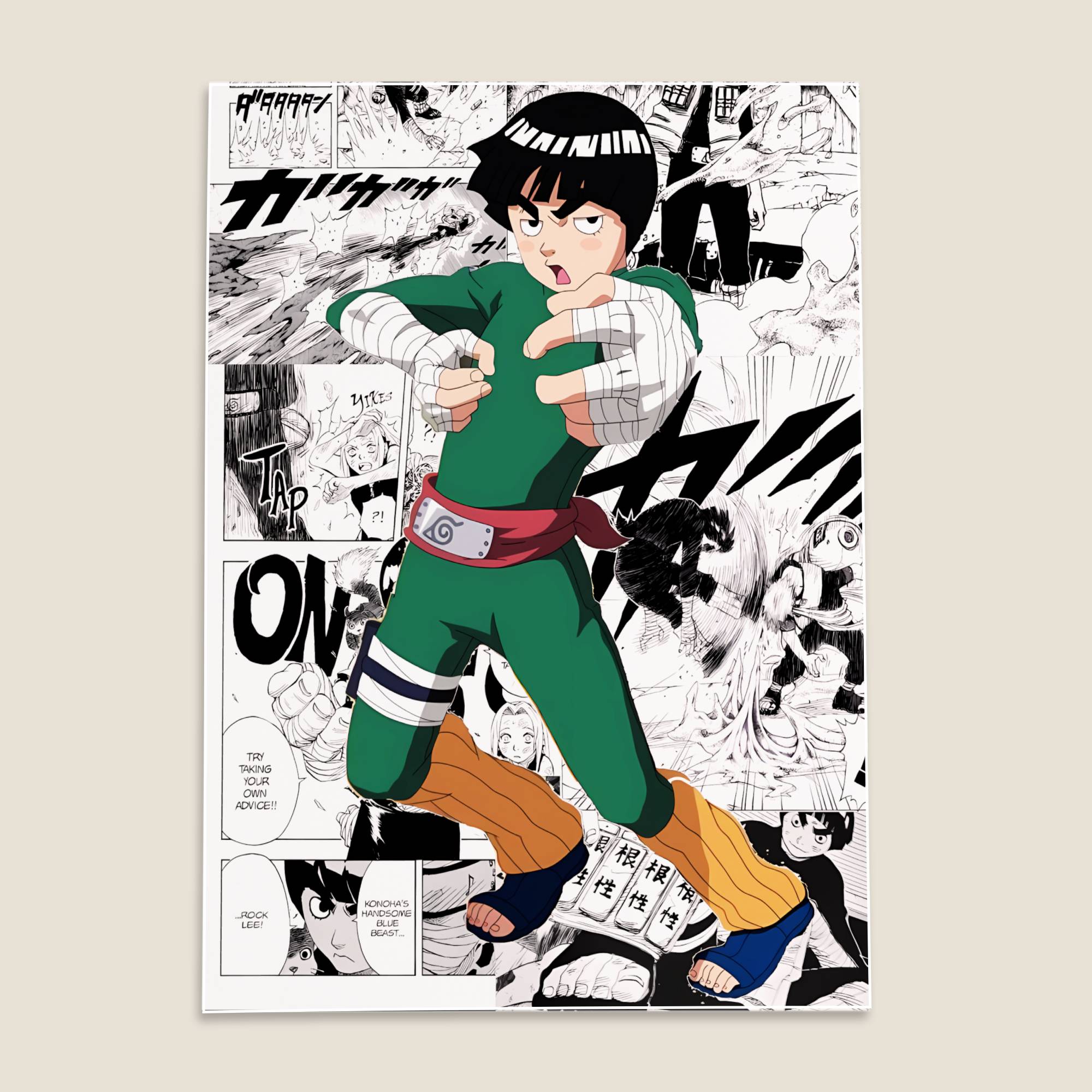 Rock Lee Naruto Anime Poster