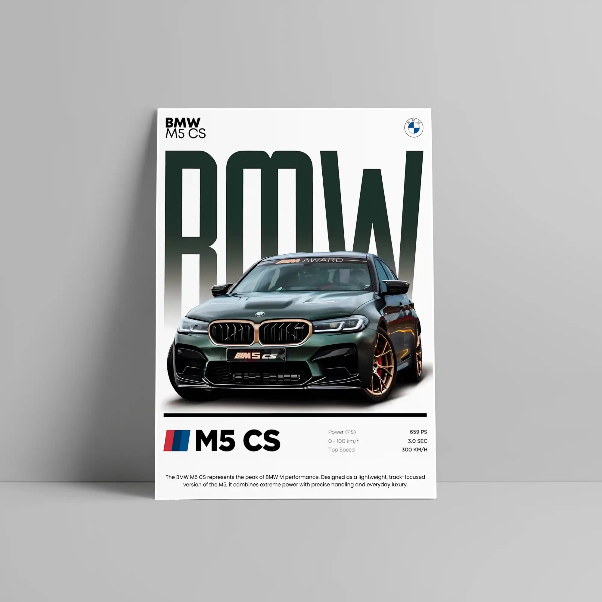 BMW M5 CS Car Poster