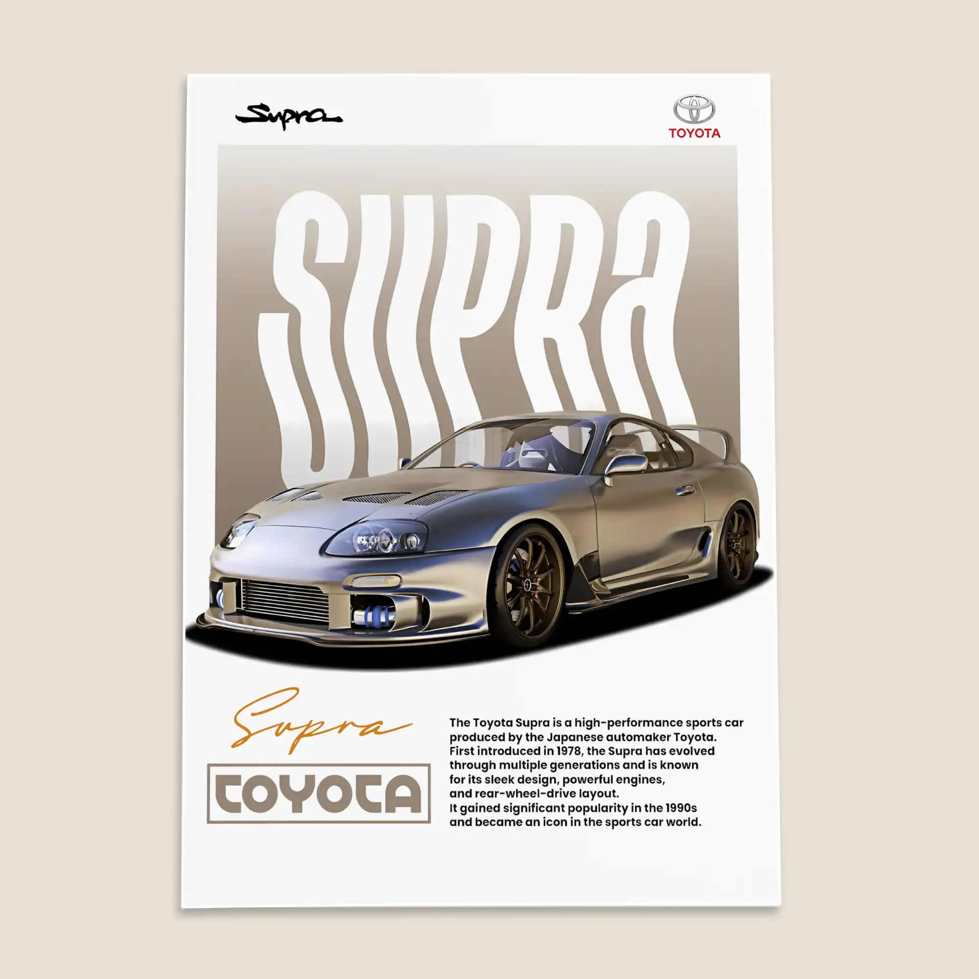 Toyota Supra Car Poster