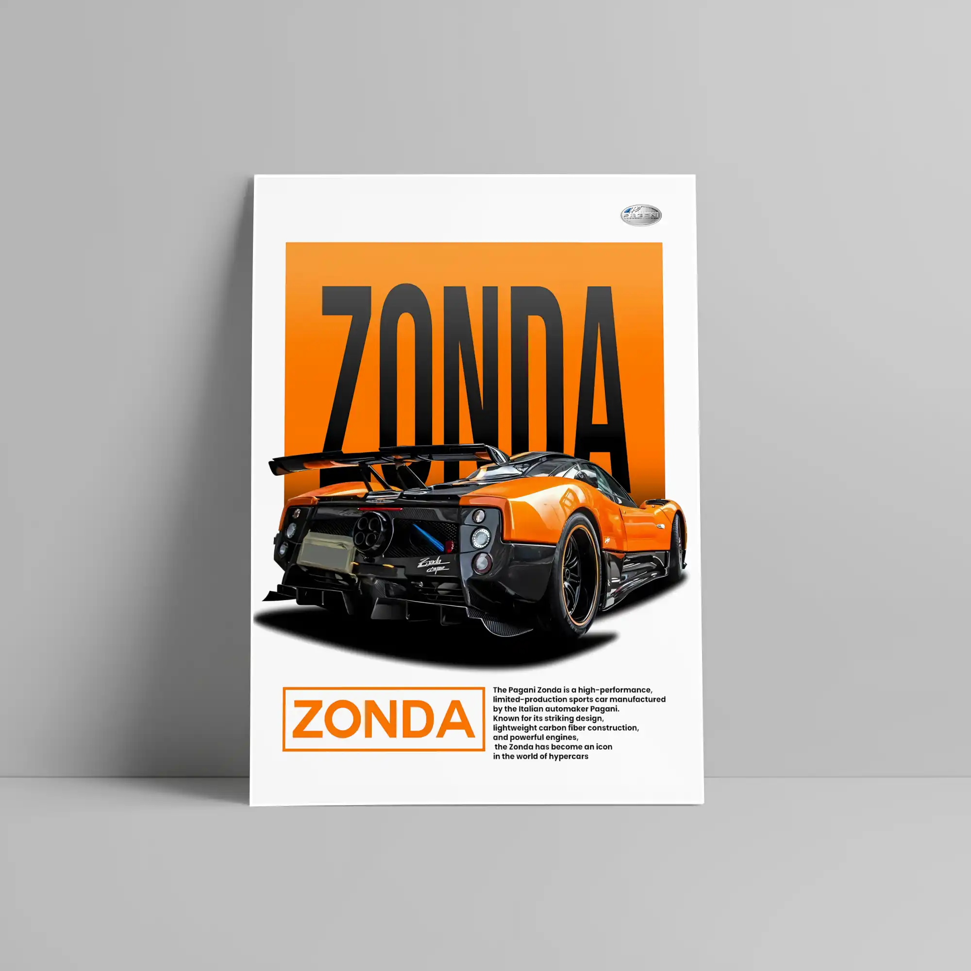 Pagani Zonda Car Poster