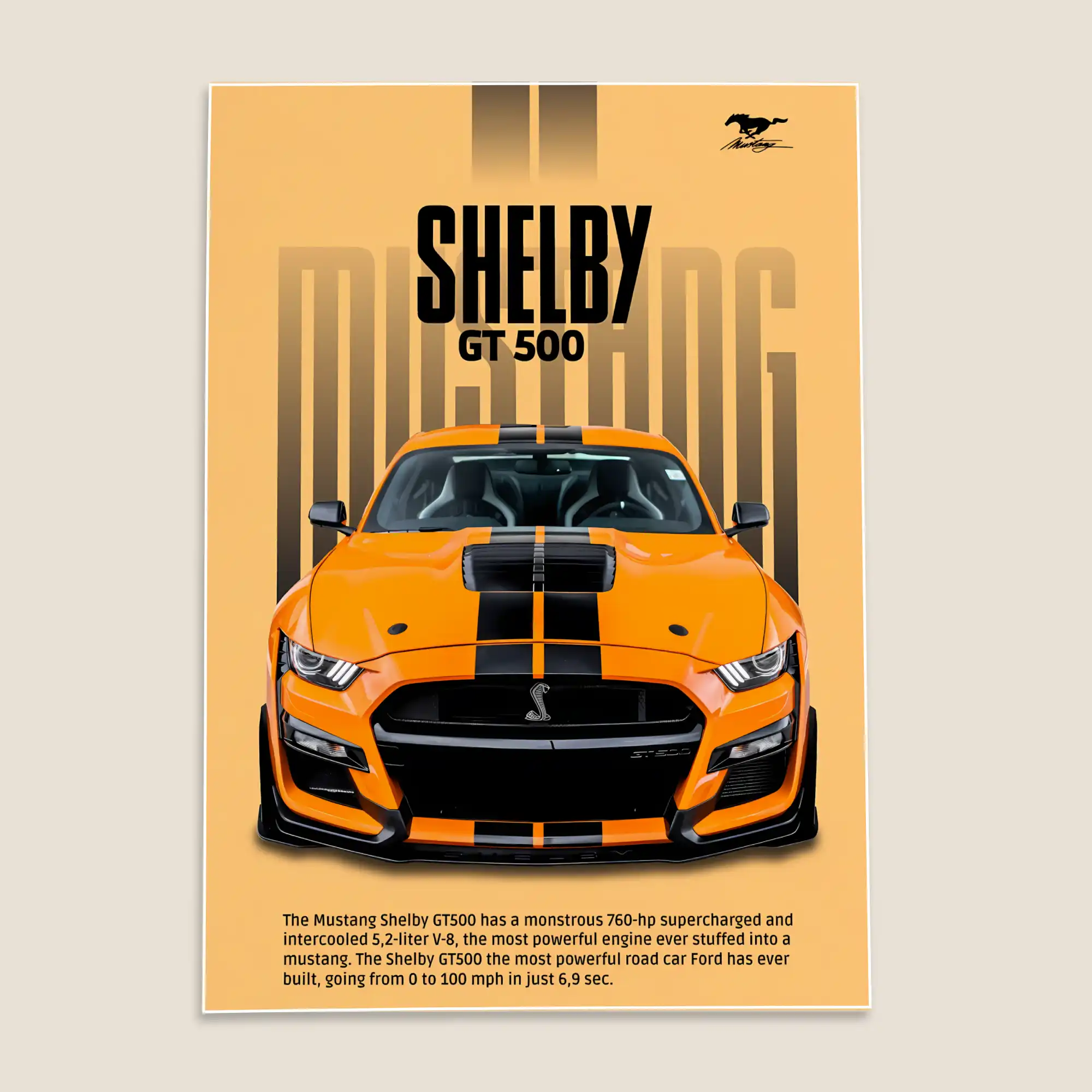 Mustang Shelby GT 500 Car Poster