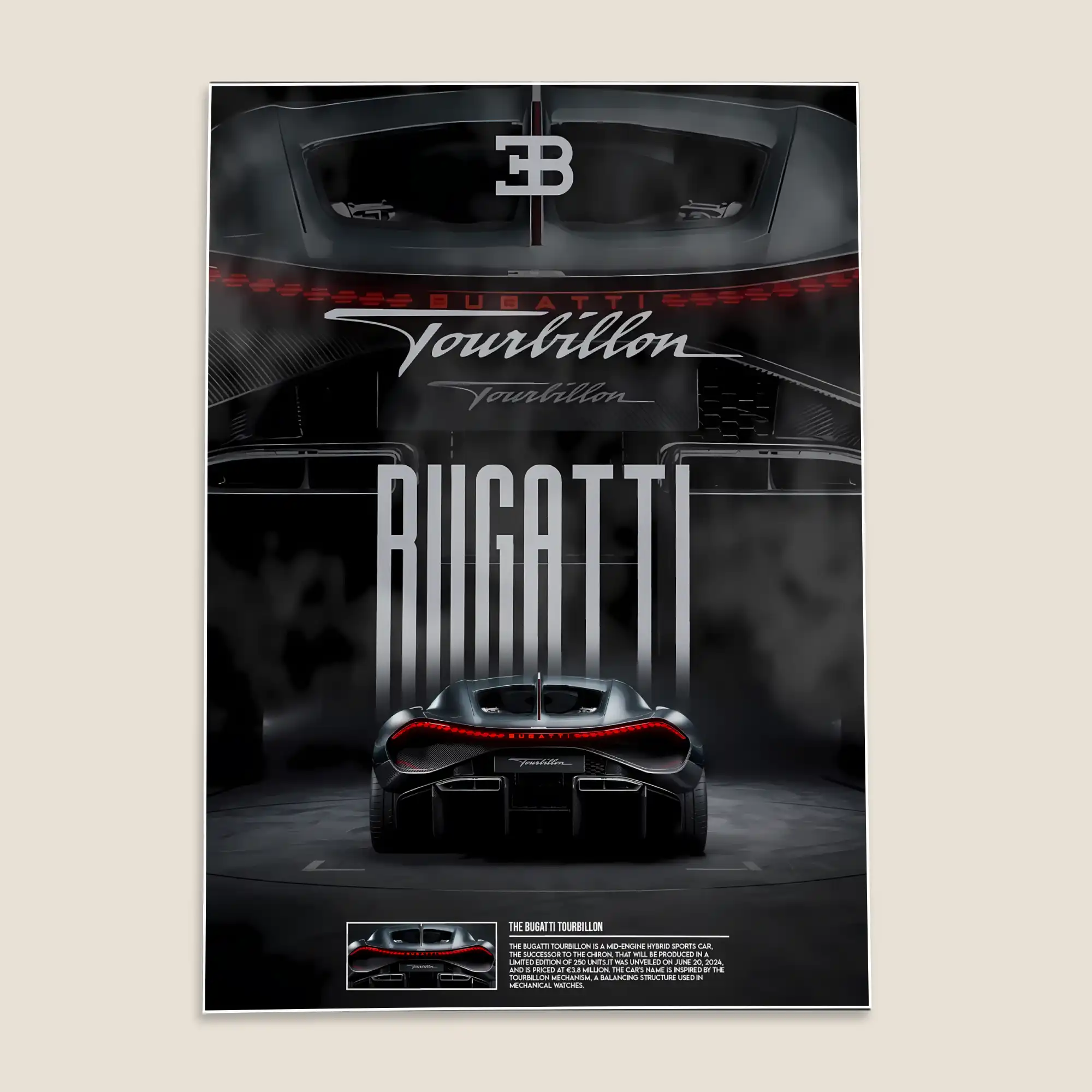 Bugatti Tourbillon Car Poster