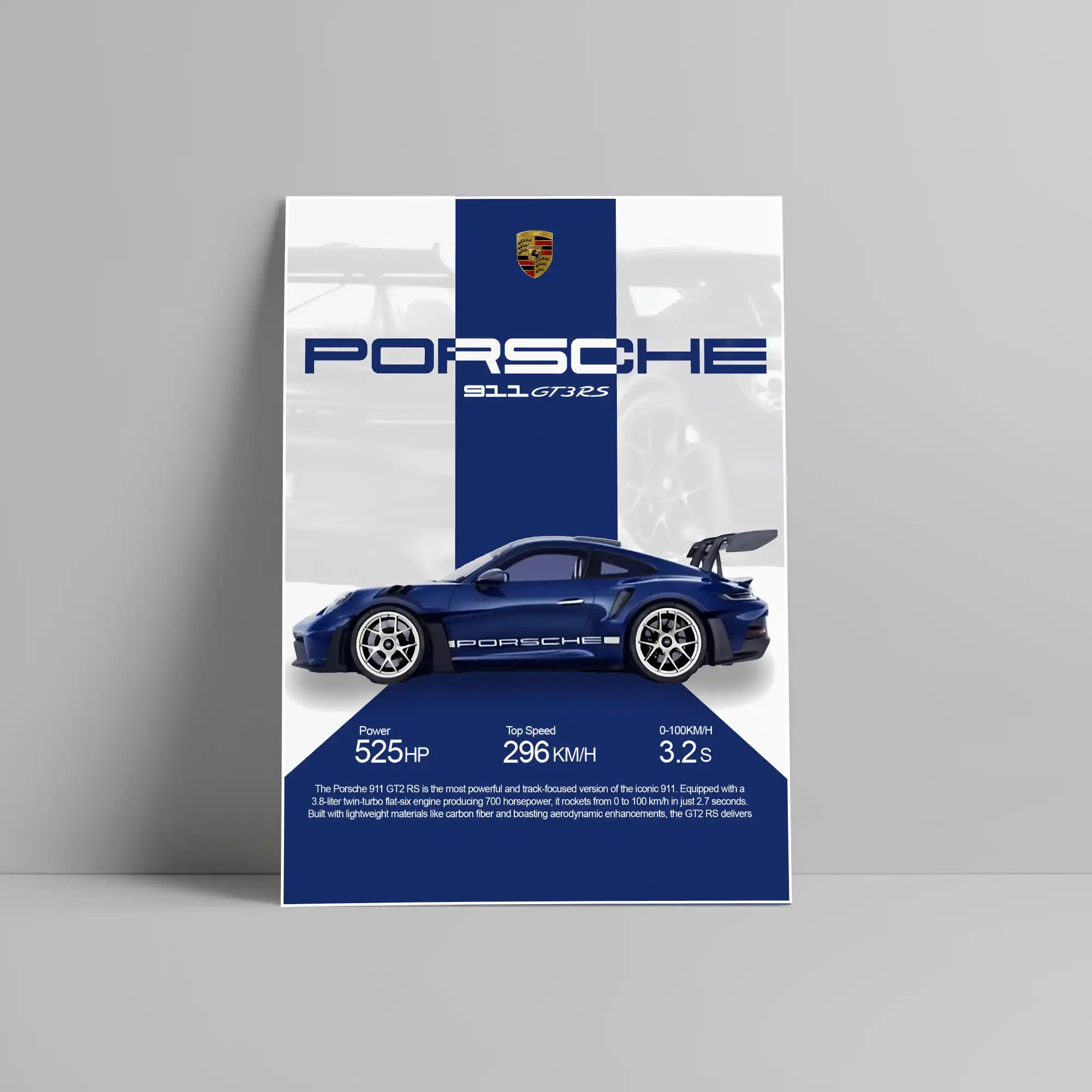 Porsche 911 GT3RS Car Poster