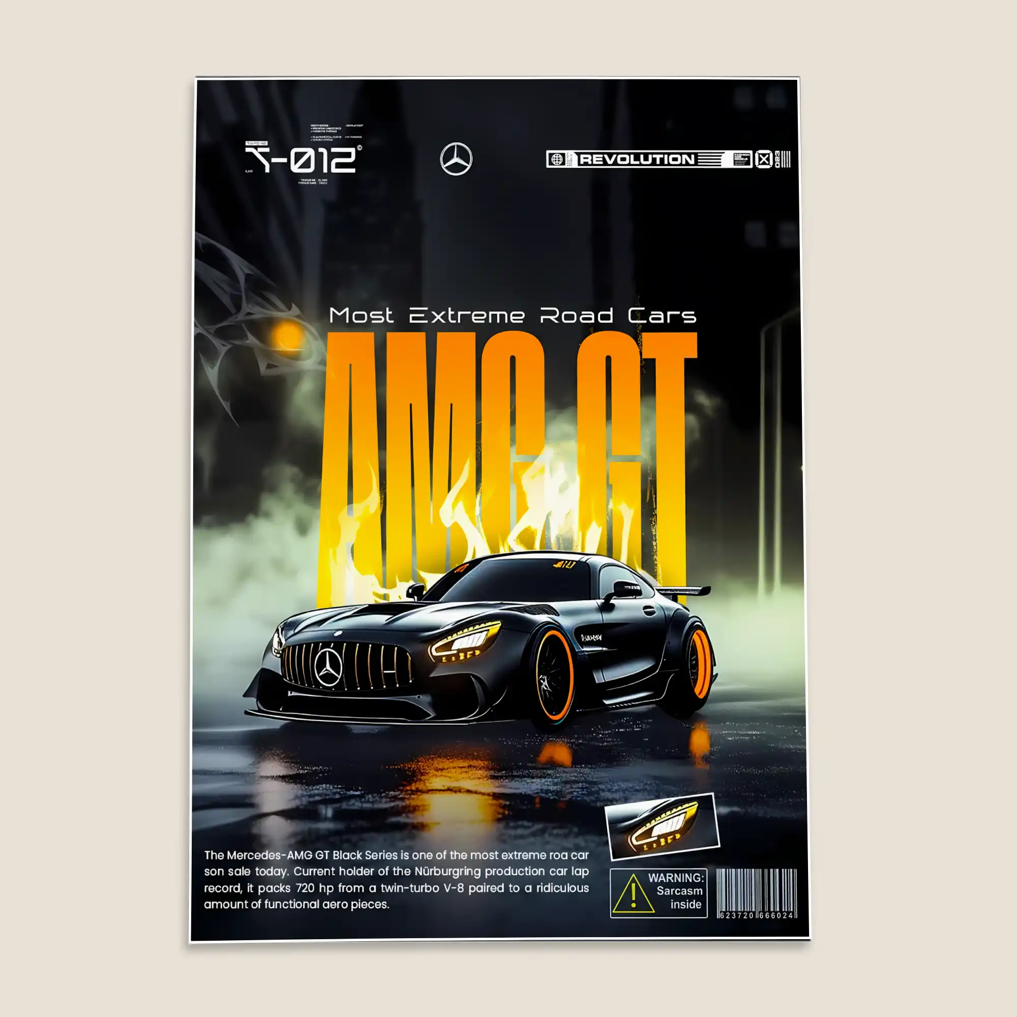 Mercedes AMG GT Car Poster