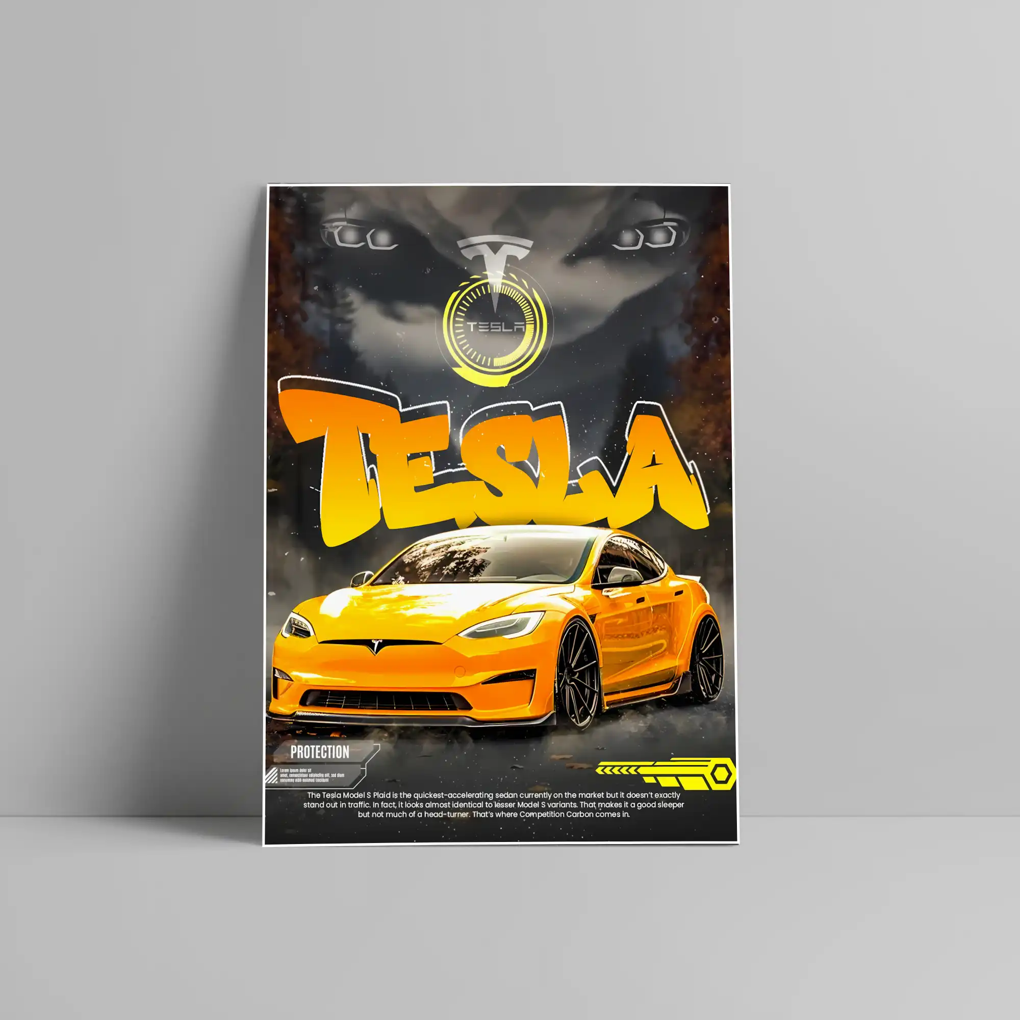 Tesla Model S Car Poster