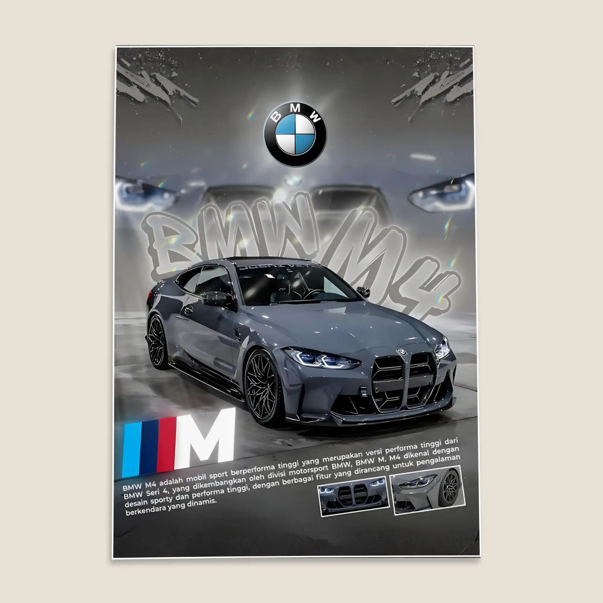 BMW M4 Car Poster