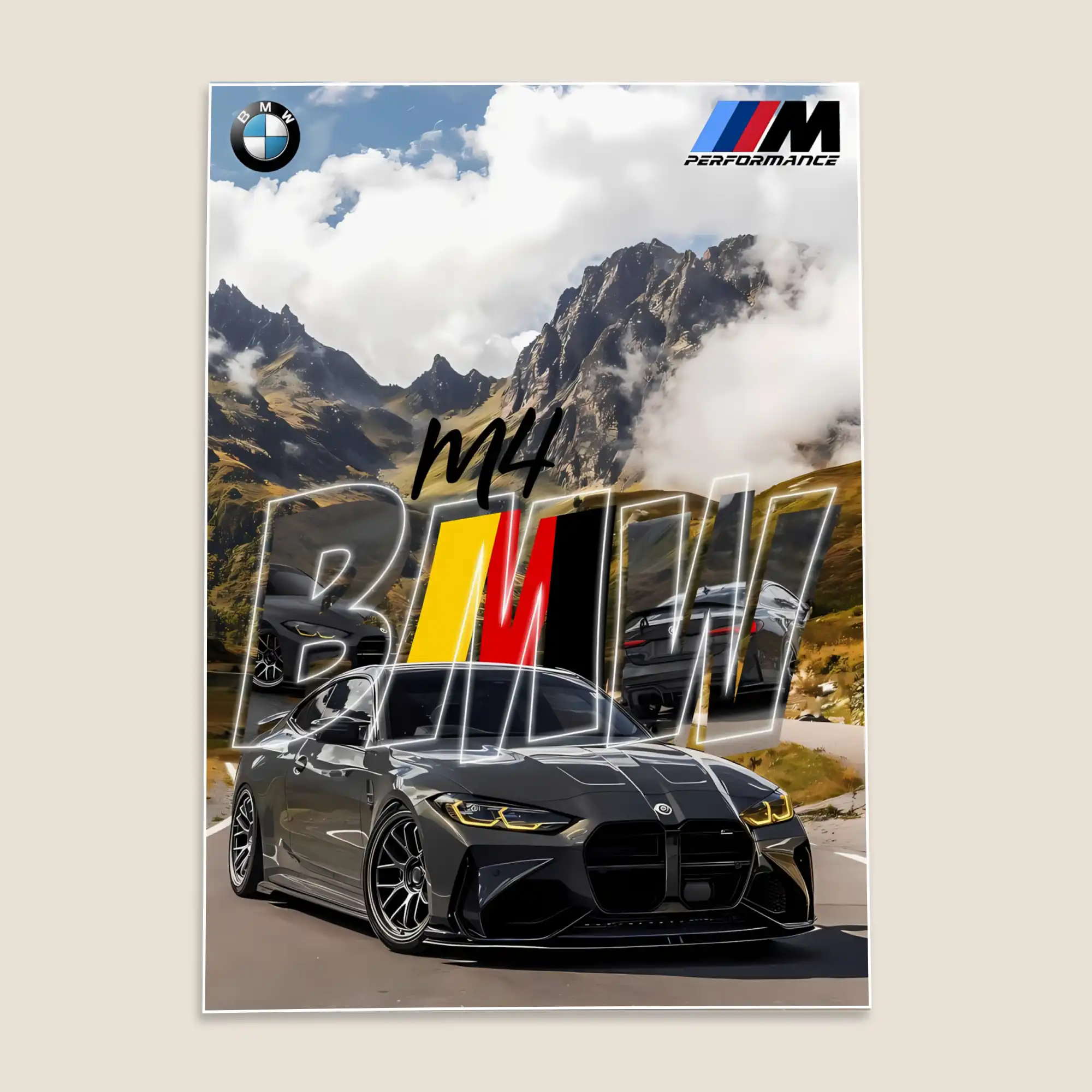 BMW M4 Car Poster