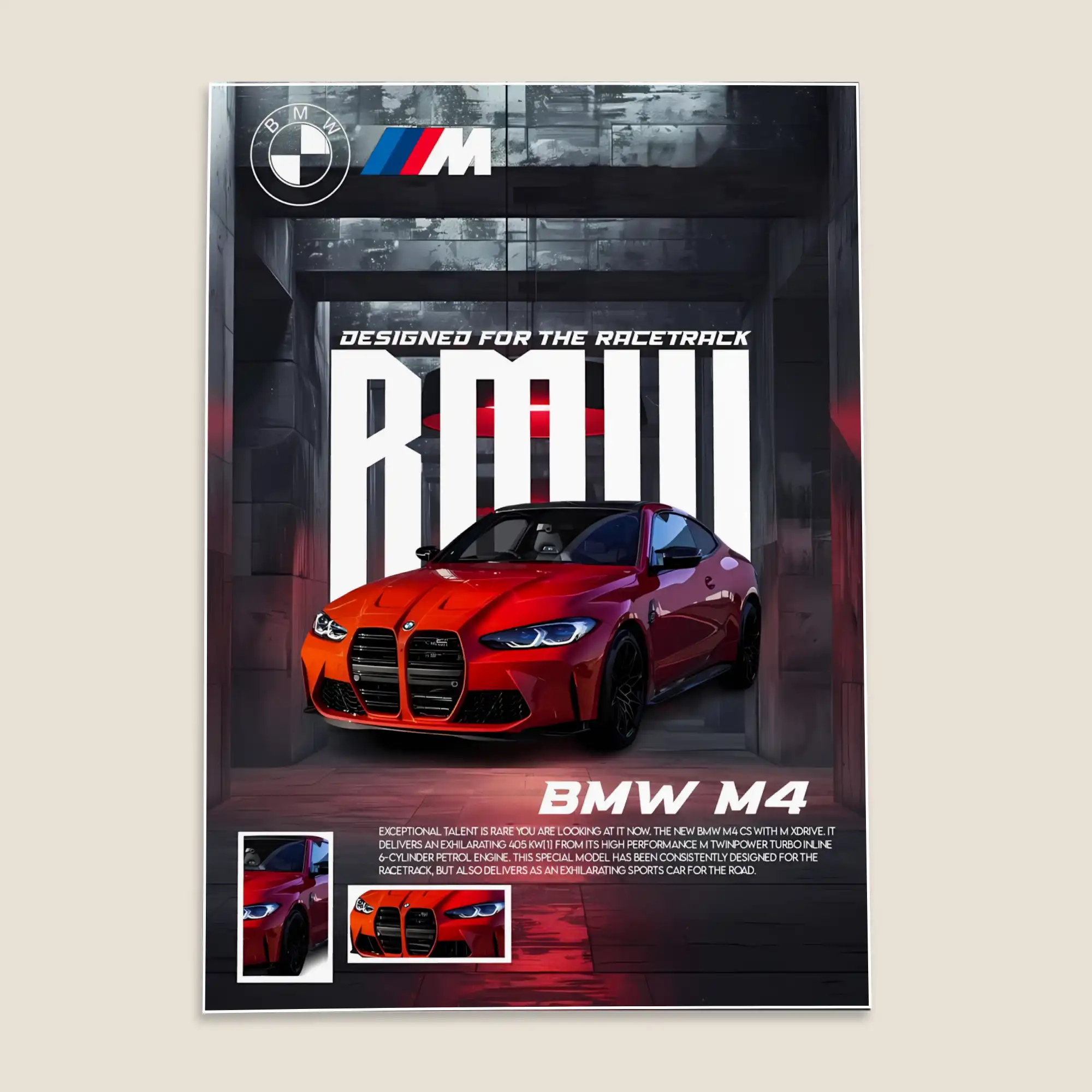 BMW M4 Car Poster