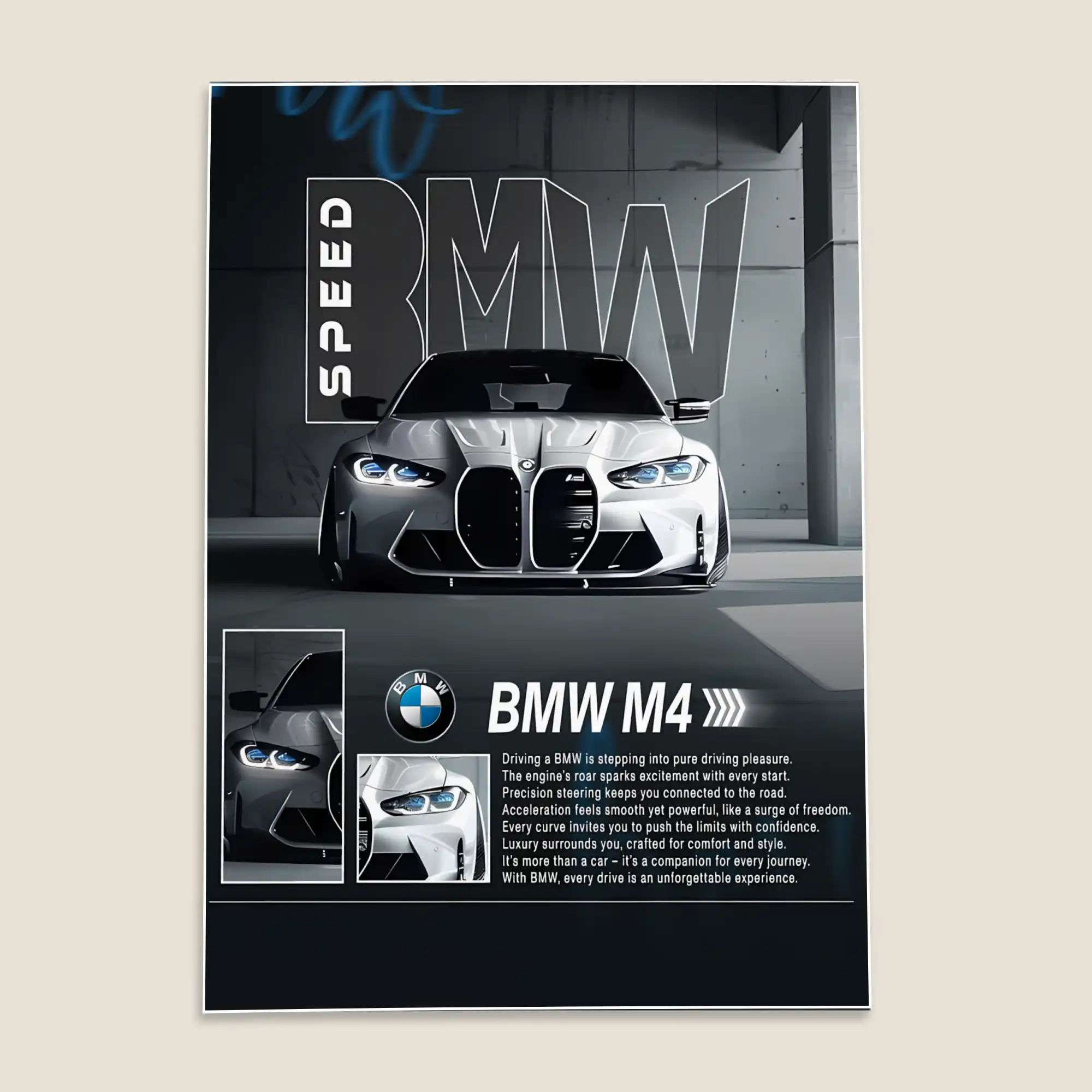 BMW M4 Car Poster