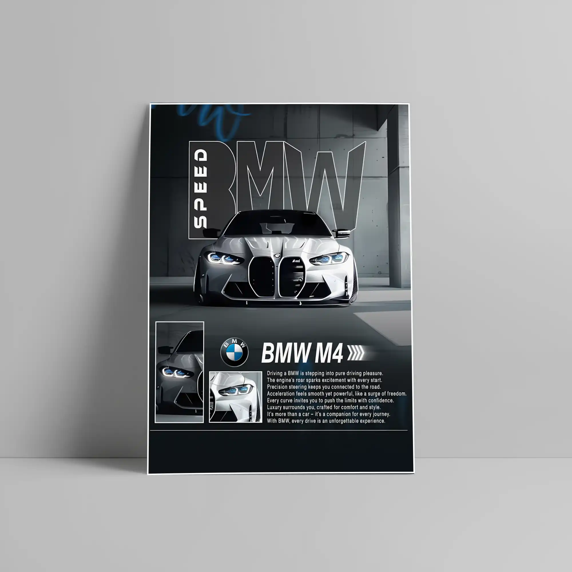 BMW M4 Car Poster