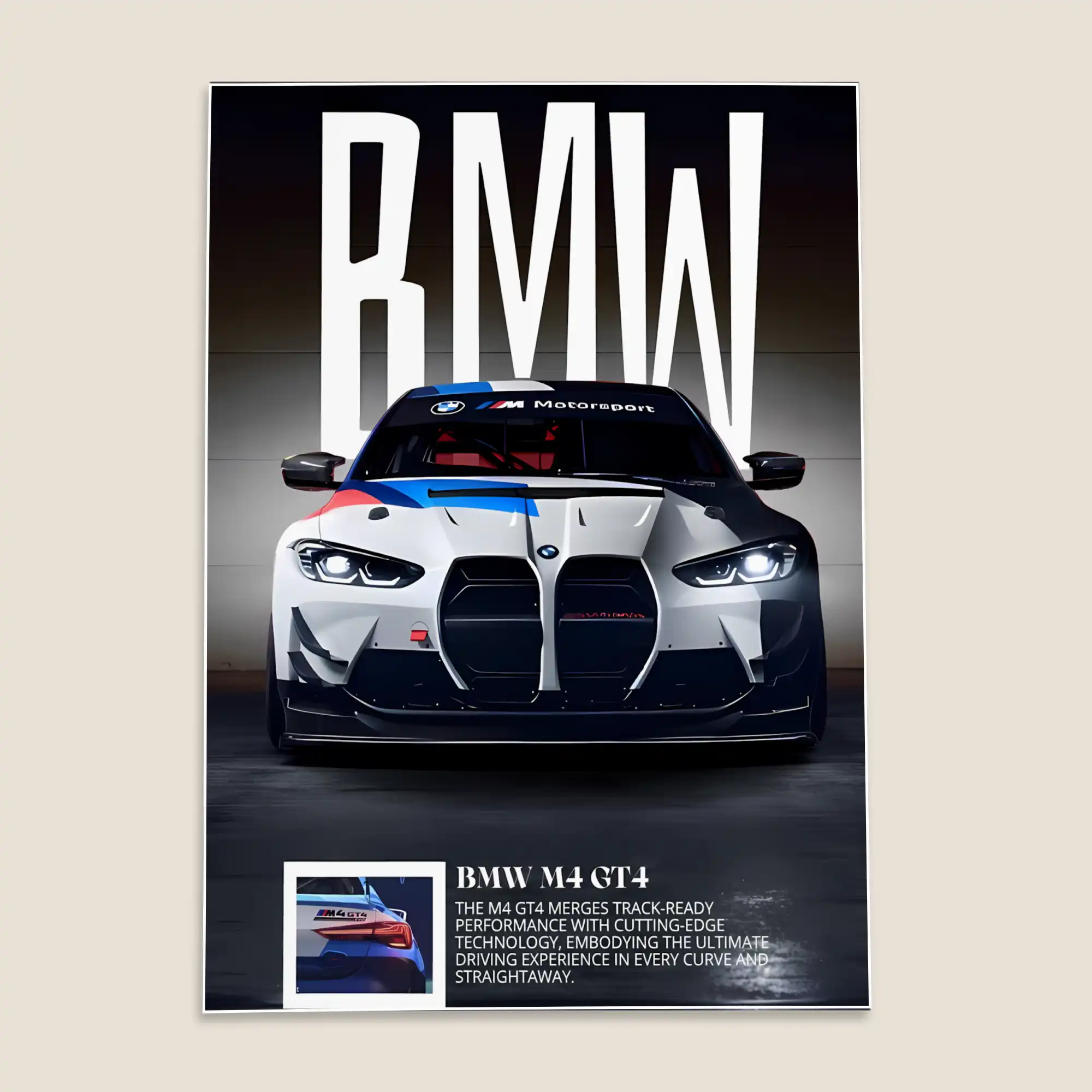 BMW M4 GT 4 Car Poster