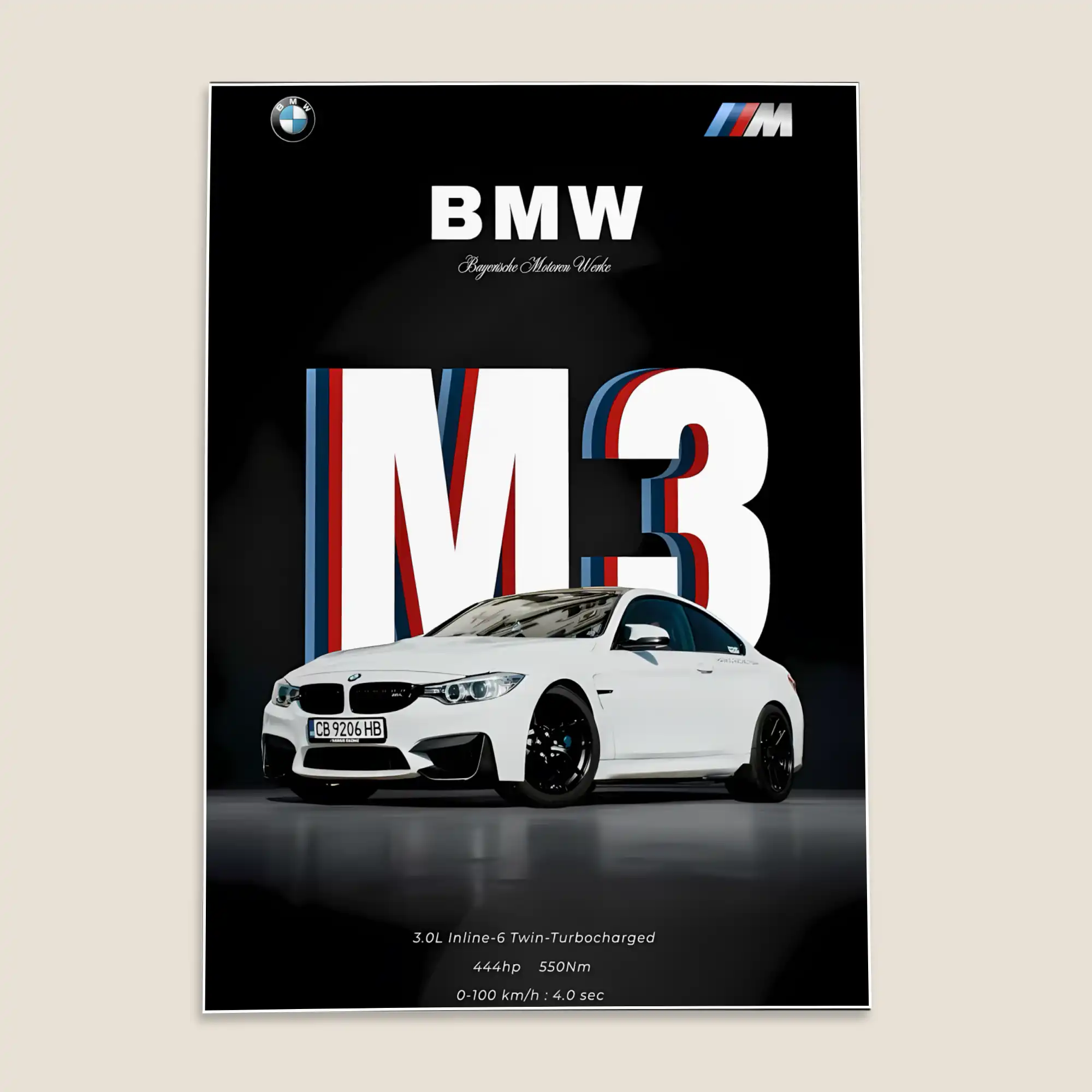 BMW M3 Car Poster